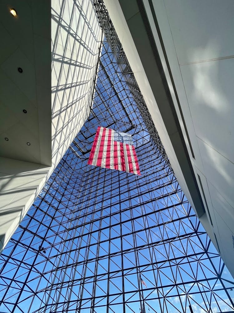 American Flag In The Atrium
