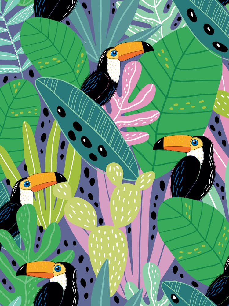 Toucans And Cactus