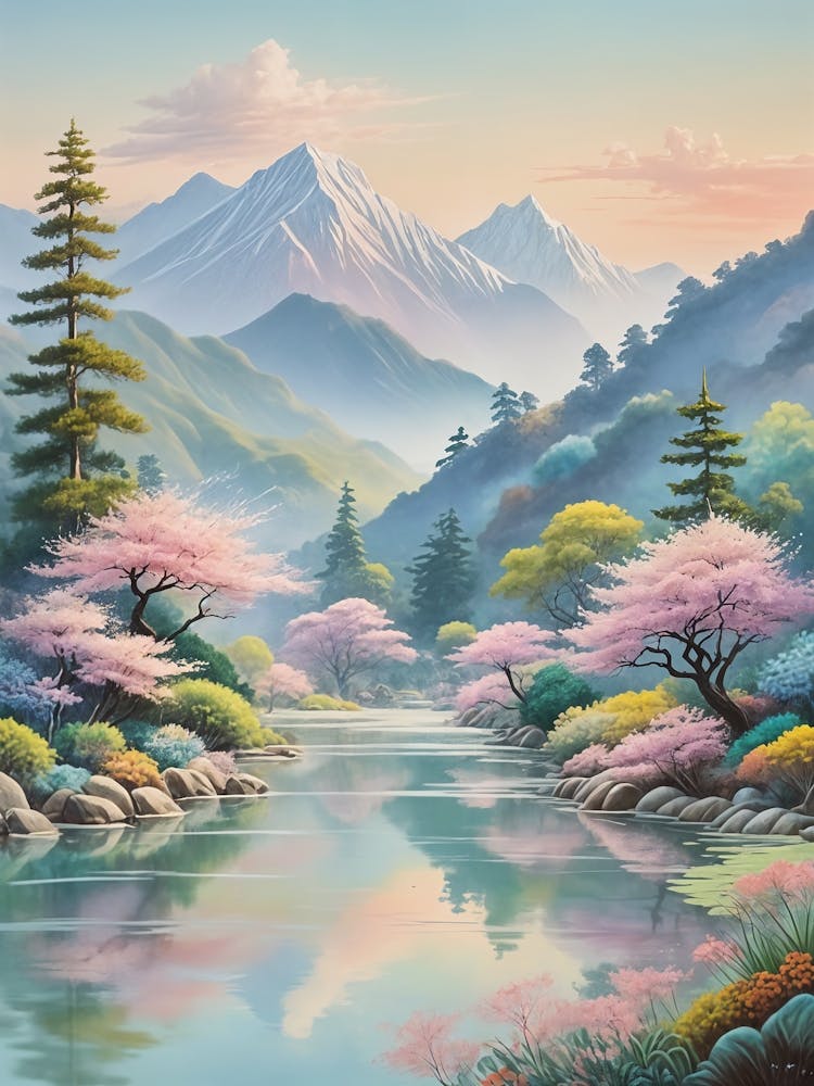 Pastel Oriental Landscape no1