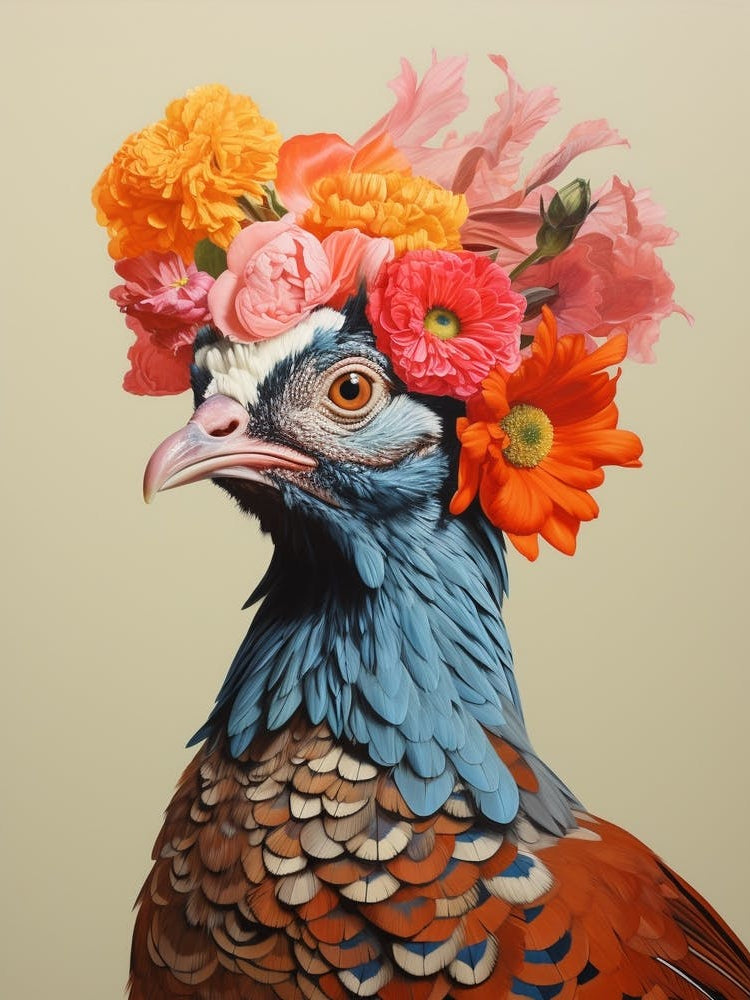 Bird With A Flower Crown Pheasant 2