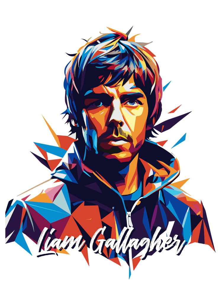Oasis Liam Gallagher 04 Portrait Music Icon Style WPAP Pop Art