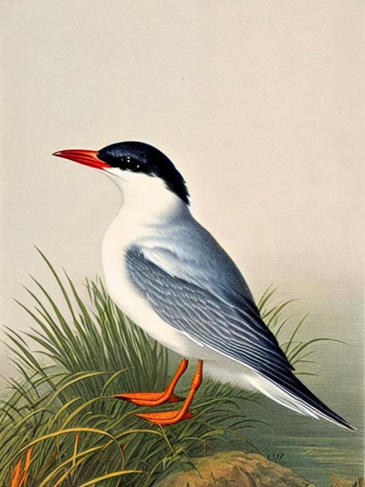 Common Tern 2 James Audubon Vintage Style Bird