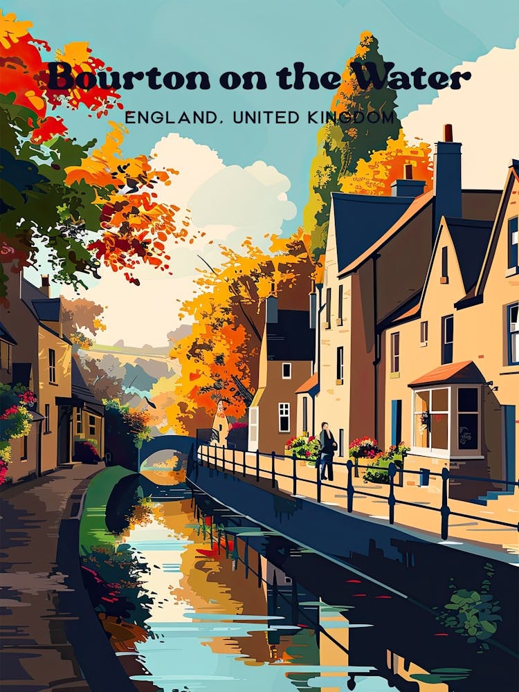 Bourton On The Water England England Travel Illustration