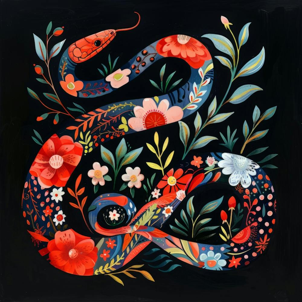 Snake And Flowers 3
