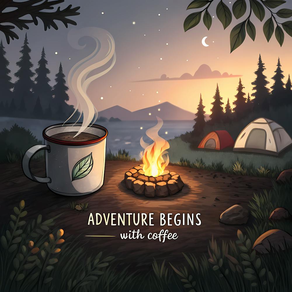 Abenteuer beginnt mit Kaffee