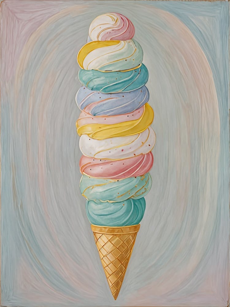 Pastel Summer Ice Cream Cone