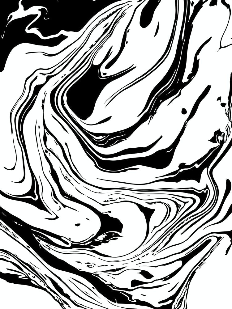 Black And White Marble Abstract Print 