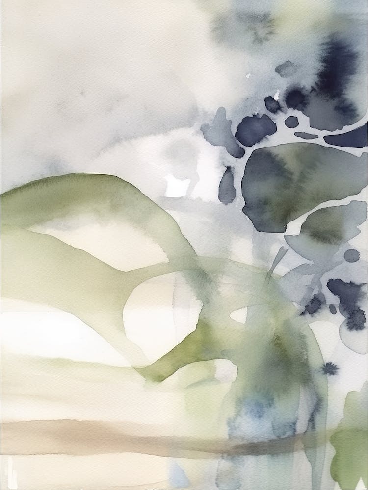 Watercolour Abstract Plae Green 2