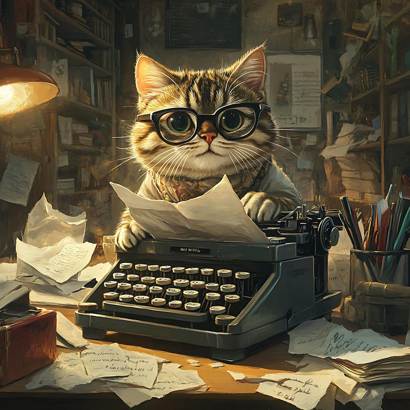 Lustiger Katzenautor Vintage 6
