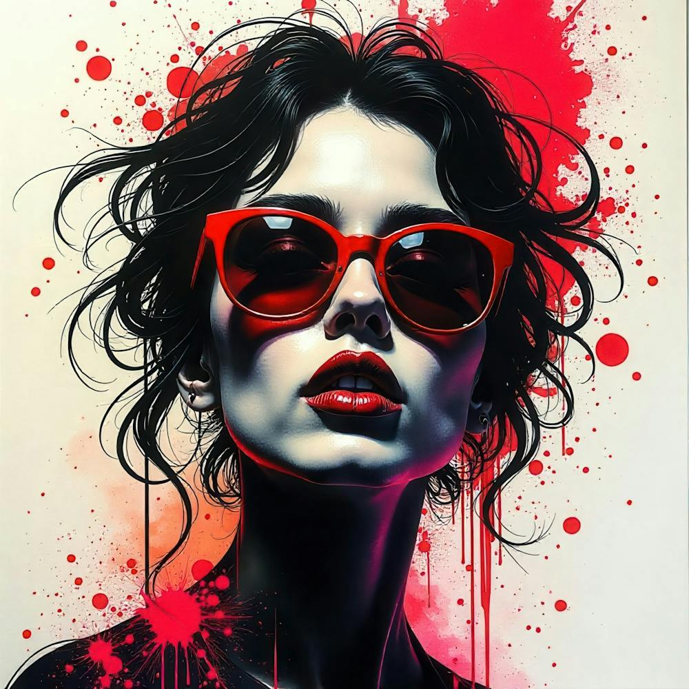 Girl In Red Sunglasses