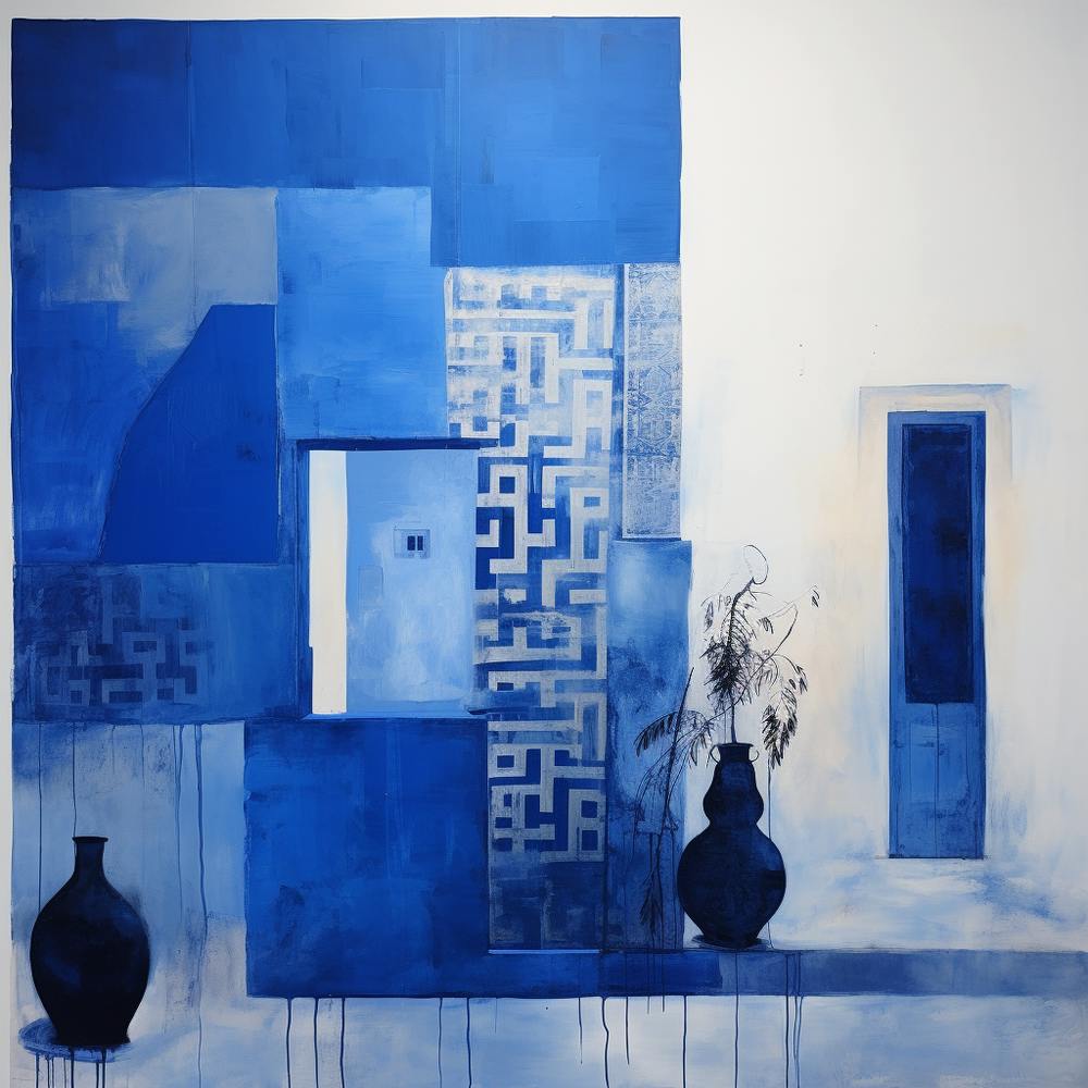 Moroccan Blue And White Pots 1