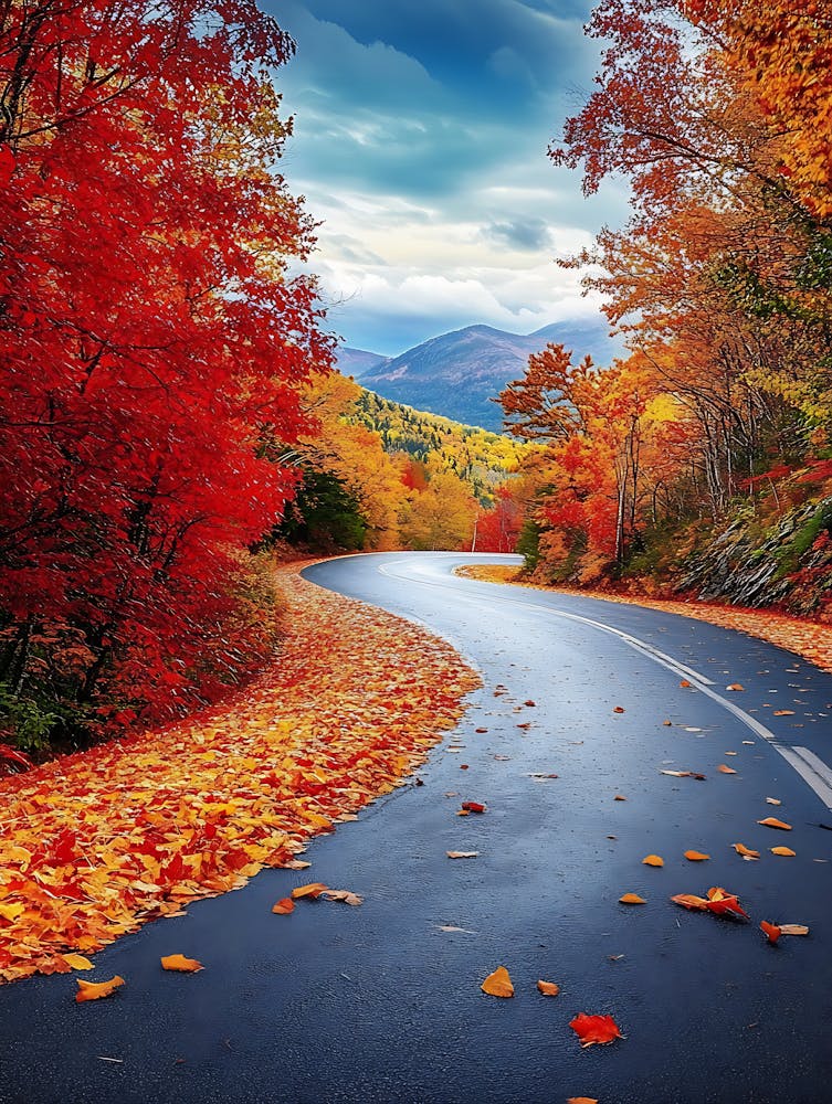 Autumn Road In The Mountains