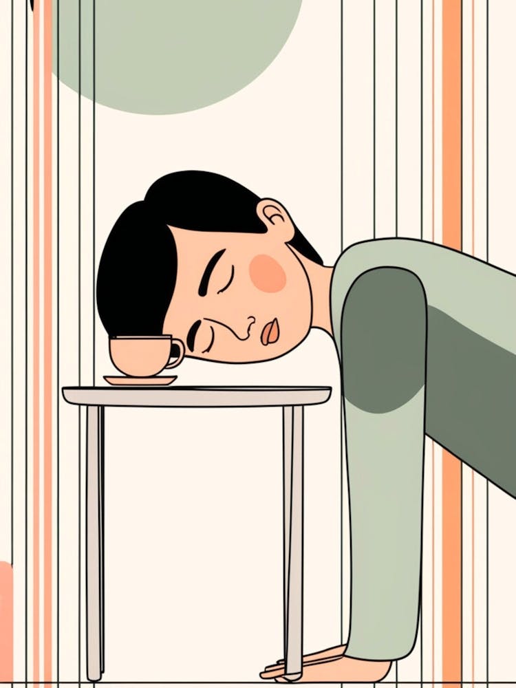 Illustration Of A Sleeping Man