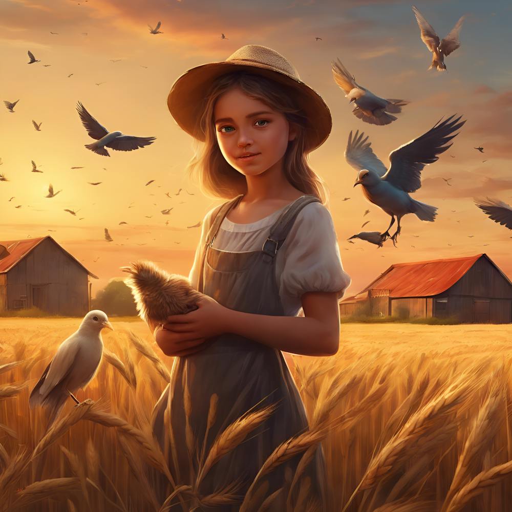 Girl In A Wheat Field