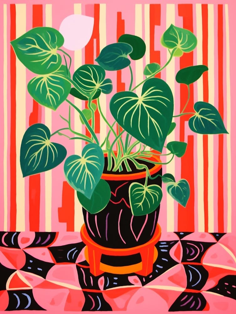 Pink And Red Plant Illustration Peperomia 2