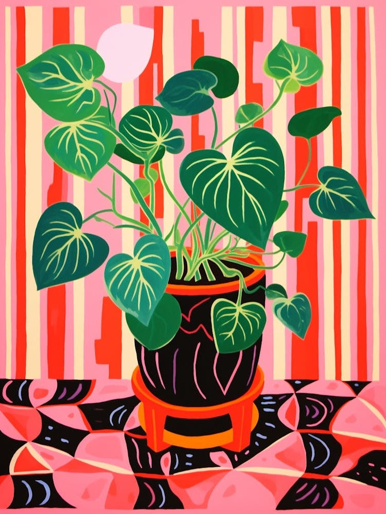 Pink And Red Plant Illustration Peperomia 2