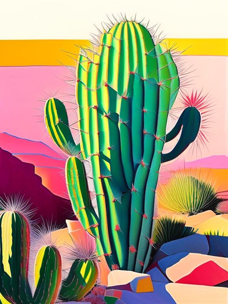 Acanthocalycium Cactus Modern Abstract Pop