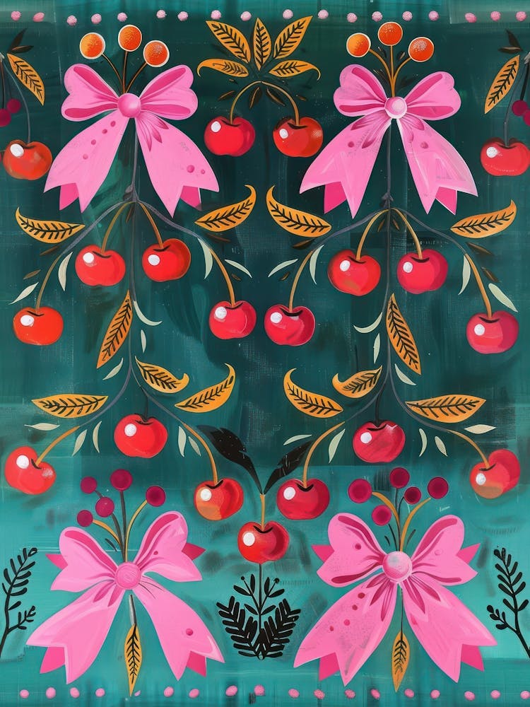 Cherry Pink Coquette 2 Pattern
