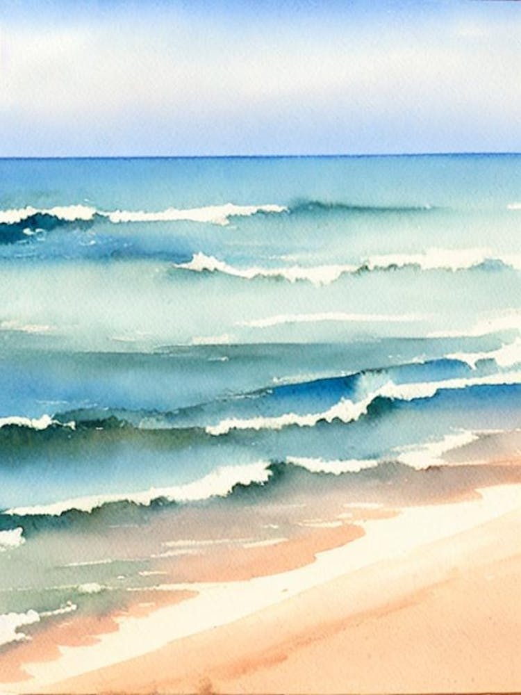 Manzanillo Beach 2, Cuba Watercolour