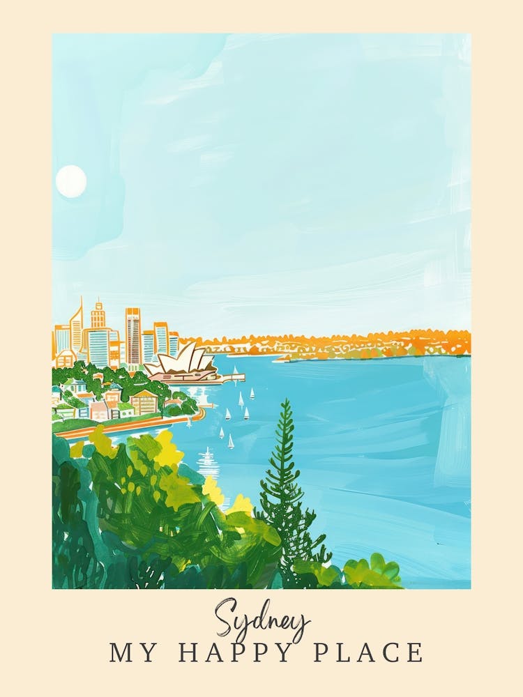 My Happy Place Sydney 1 Travel Poster