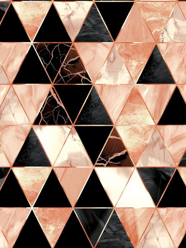 Rose Gold And Black Marble Pattern