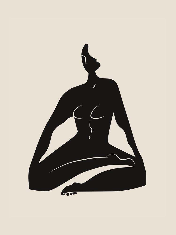 Meditating Nude In Black