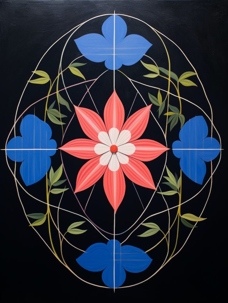 Lobelia 4 Hilma Af Klint Inspired Flower Illustration