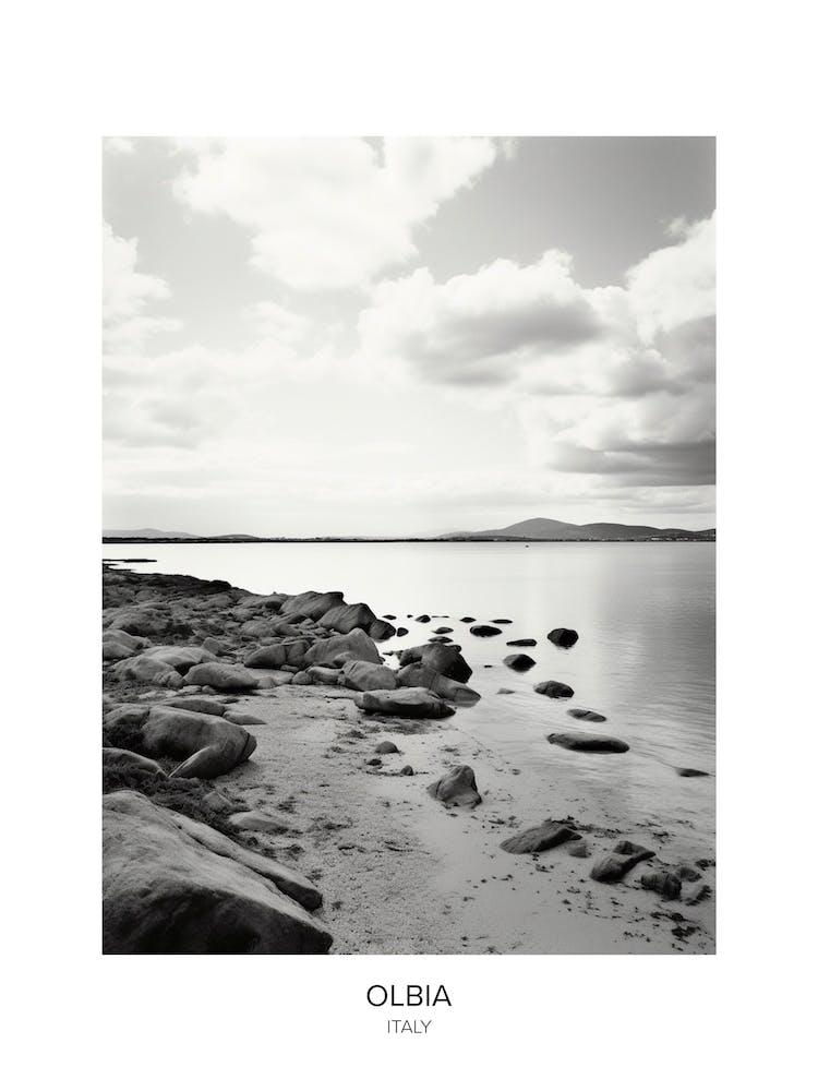 Poster Of Olbia, Italy, Black And White Photo 3