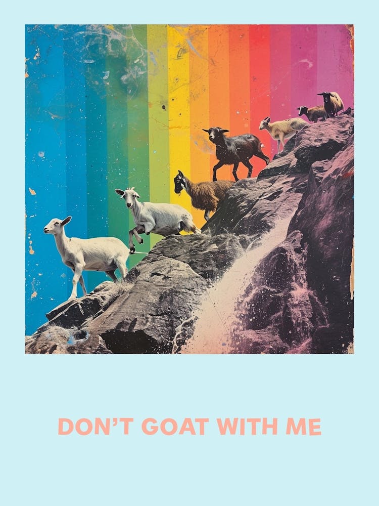 Don T Goat With Me Rainbow Poster 7