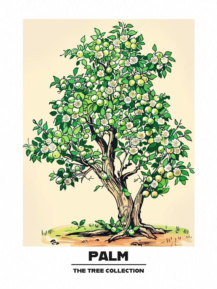 Palm Tree Storybook Illustration 3 Poster