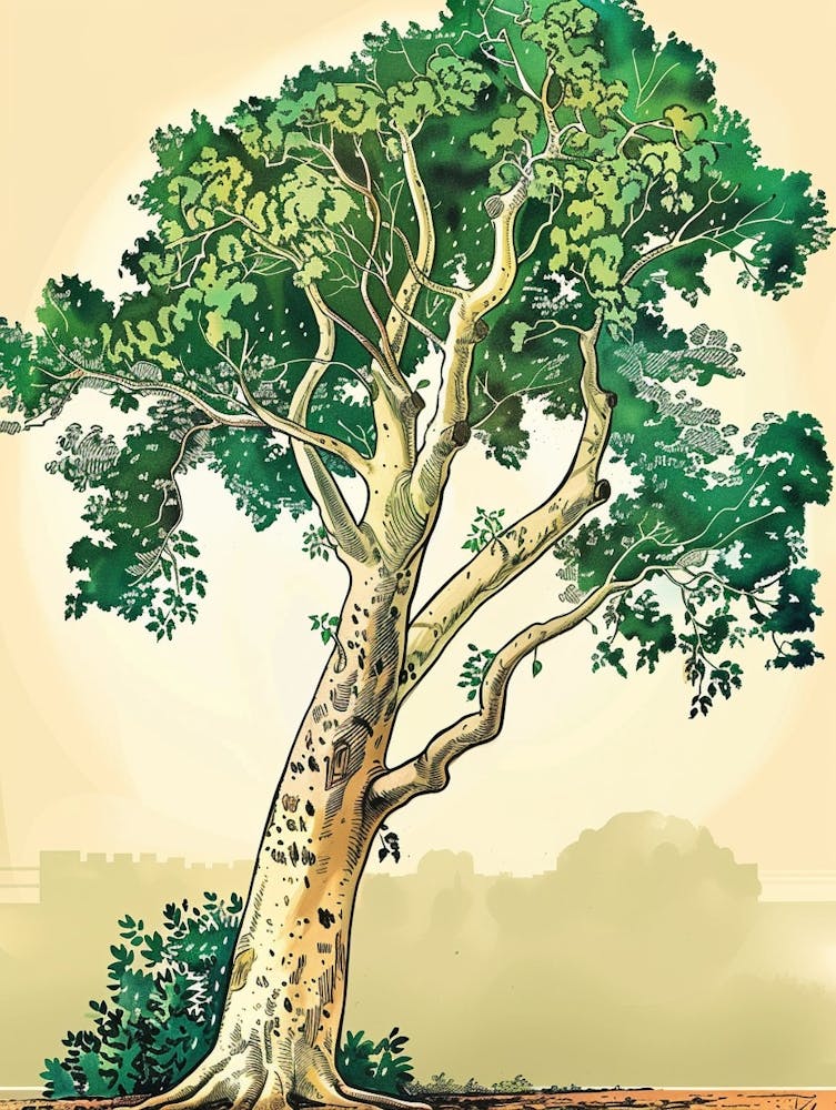Sycamore Tree Storybook Illustration 3