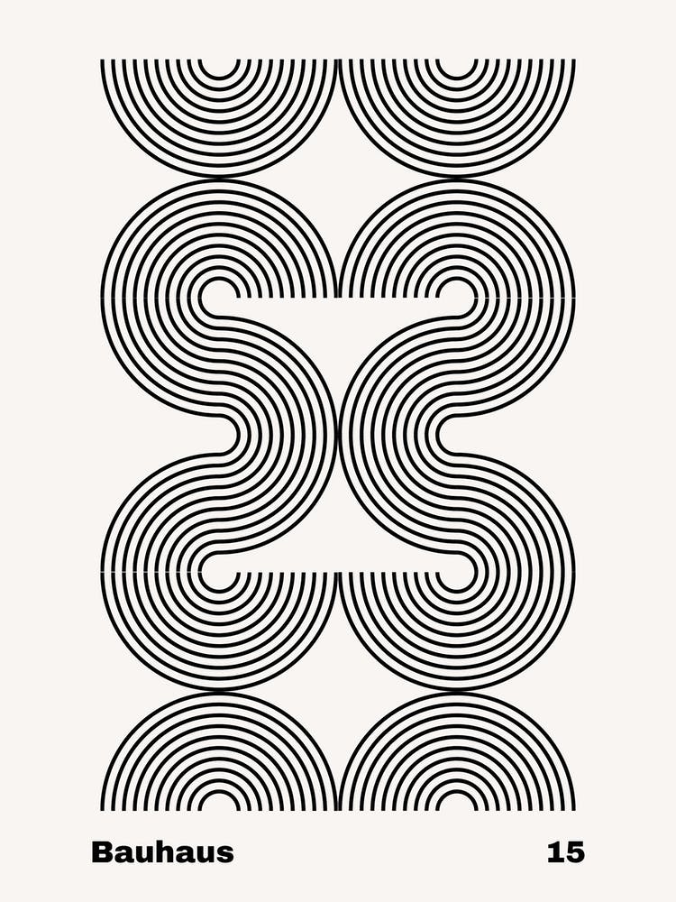 Geometric Bauhaus Poster B&W 15