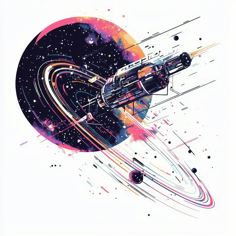 Spaceship.Generated AI. Wall