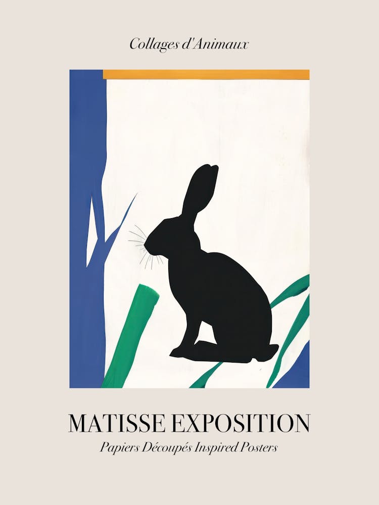 Rabbit 2 Matisse Inspired Exposition Animals Poster