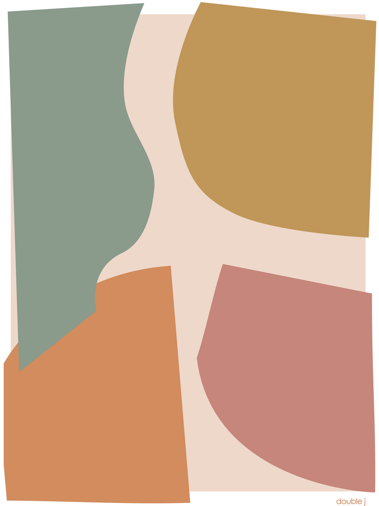 Collage Sage Green Brown Beige Neutral Graphic Abstract