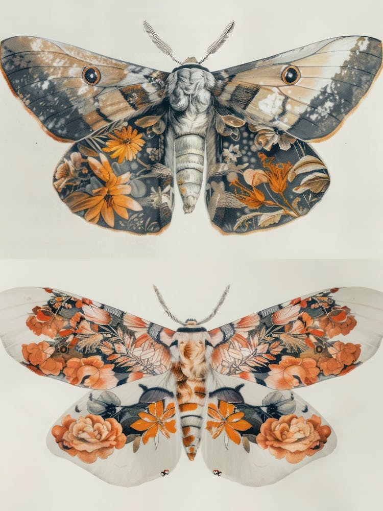 Luminous Butterflies William Morris Style 10