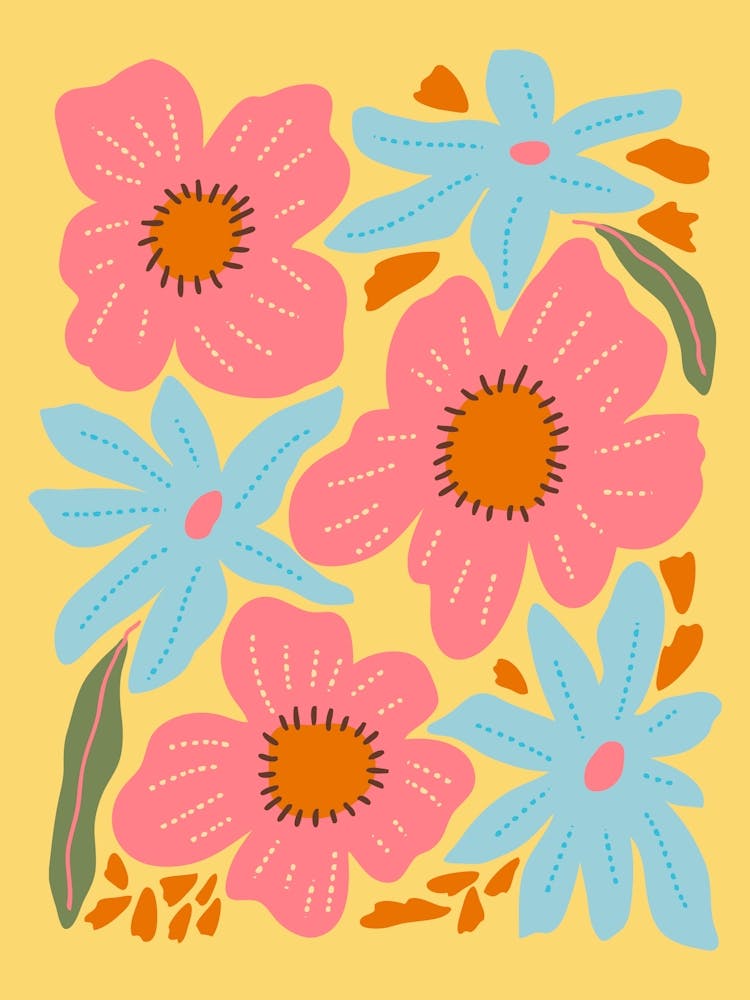 Boho Flowers In Spring Colors