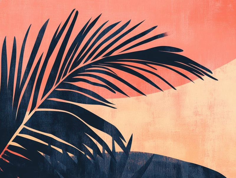 Palm Leaves At Sunset