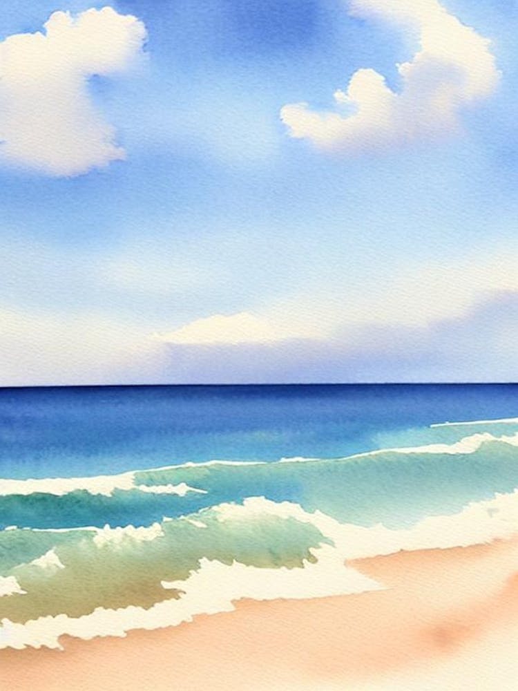 Brighton Beach 2, Australia Watercolour