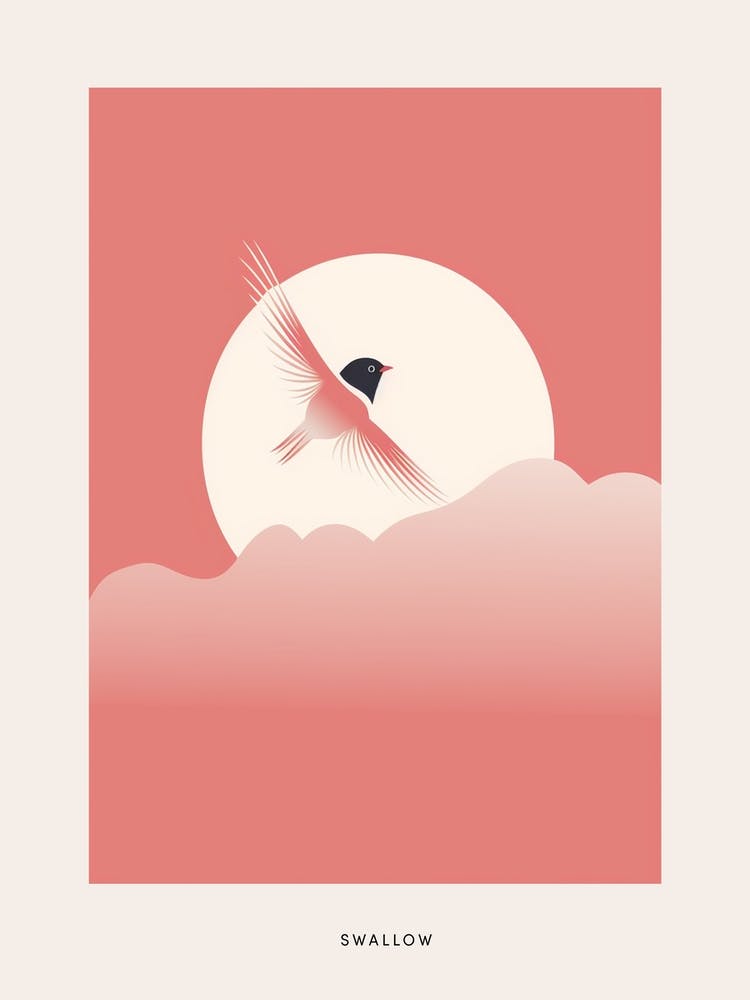 Minimalist Swallow 1 Bird Poster