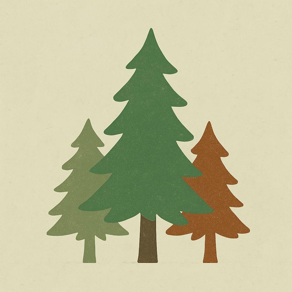 Three Quiet Pine Trees