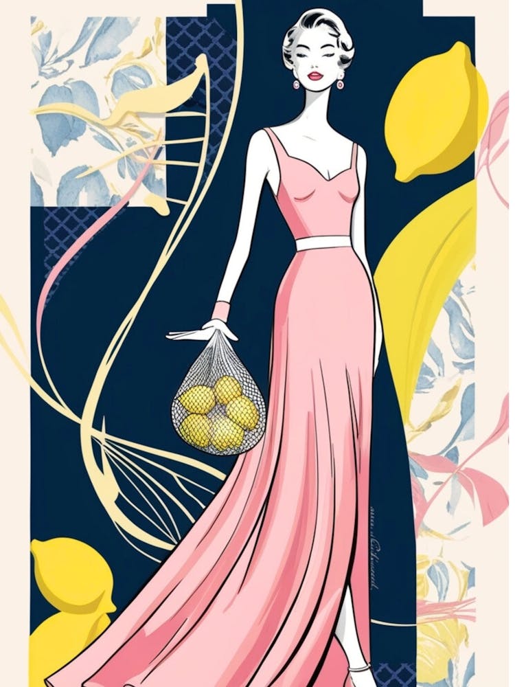 Frau in einem rosa Kleid 1