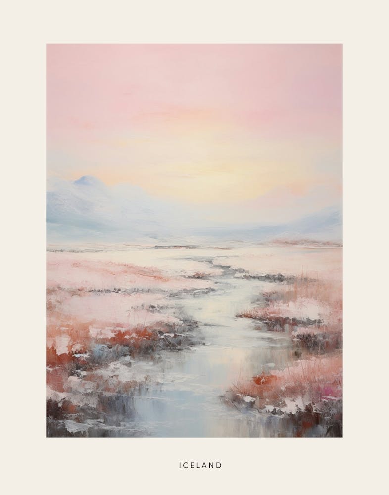Dreamy Winter Painting Poster Iceland 3