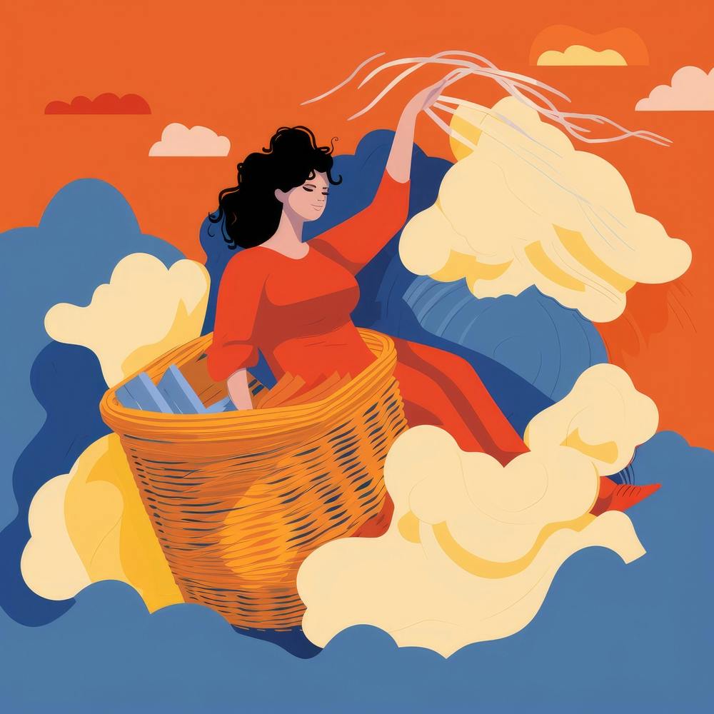 Woman In A Basket 7