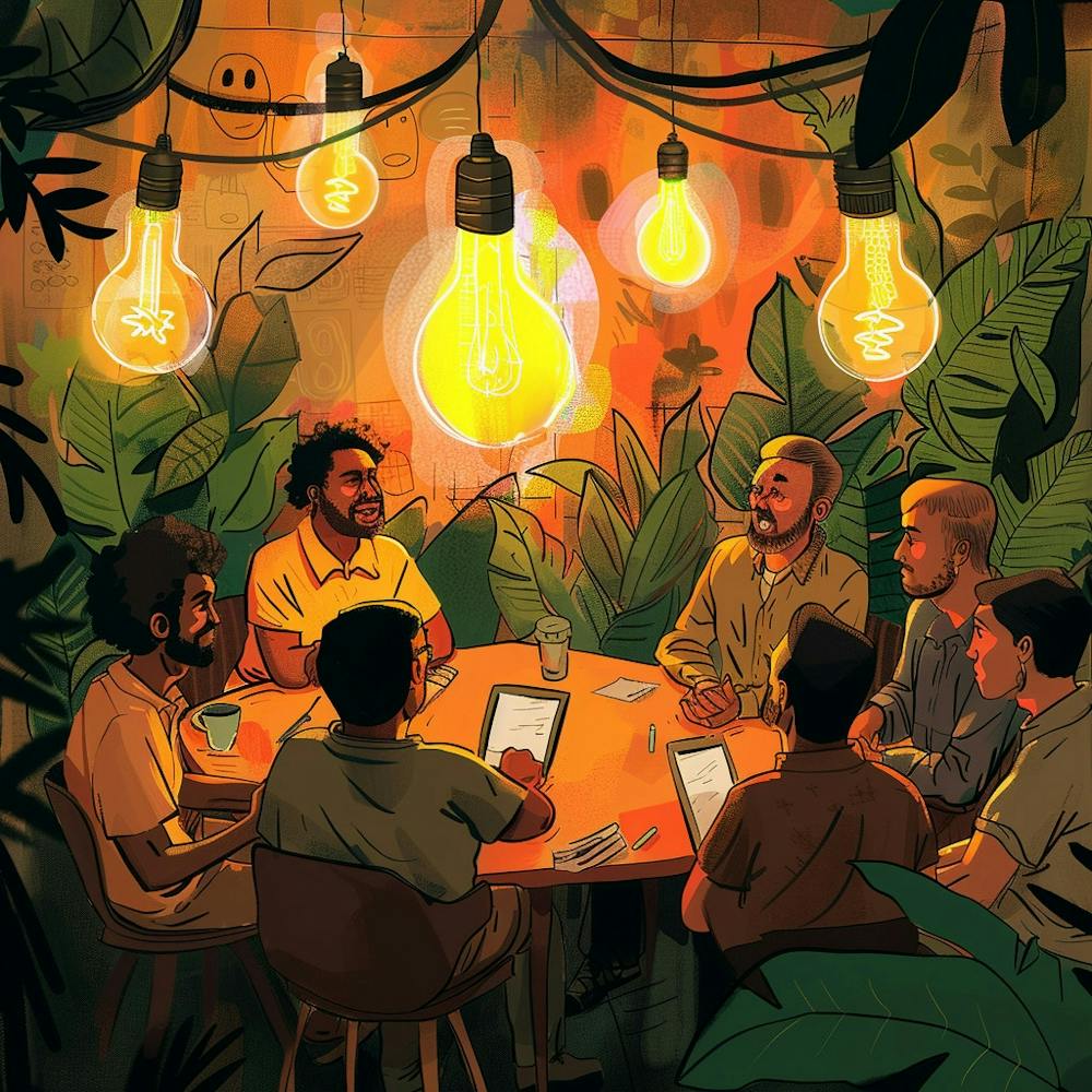 A Team Brainstorming Lofi Illustration 1718665794 3