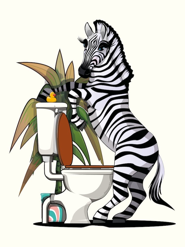 Zebra Using The Toilet