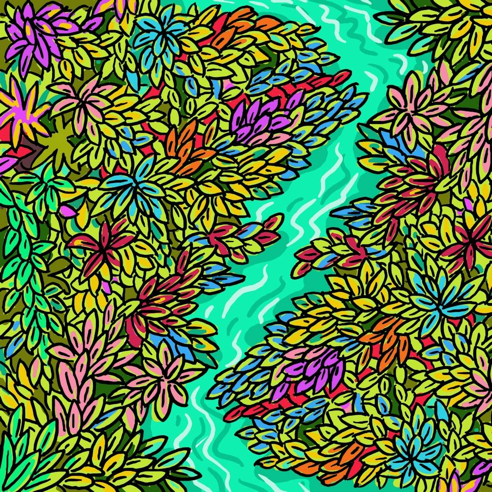 Background Leaves River Nature