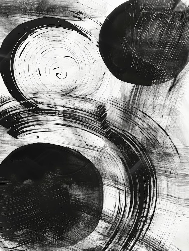 Black And White Abstract Painting 13