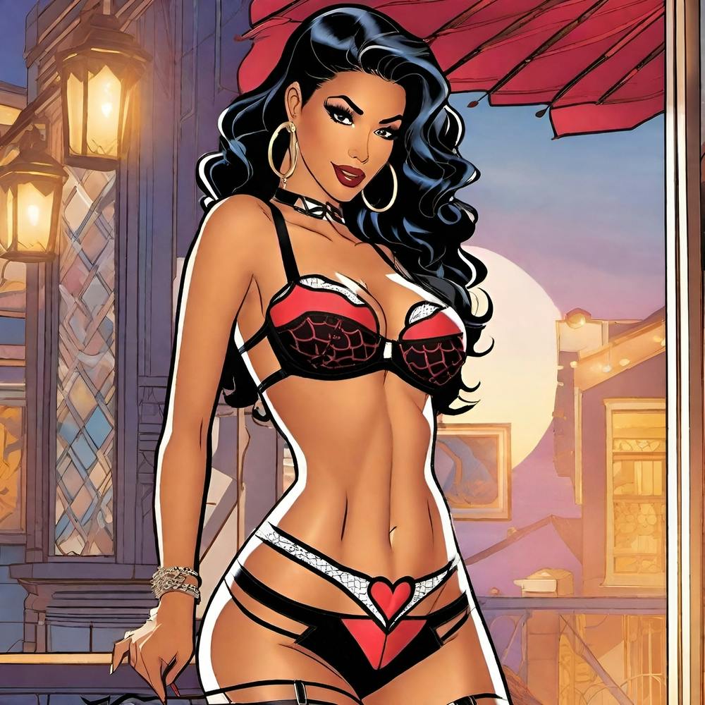 Comic-Mädchen Femme Fatale