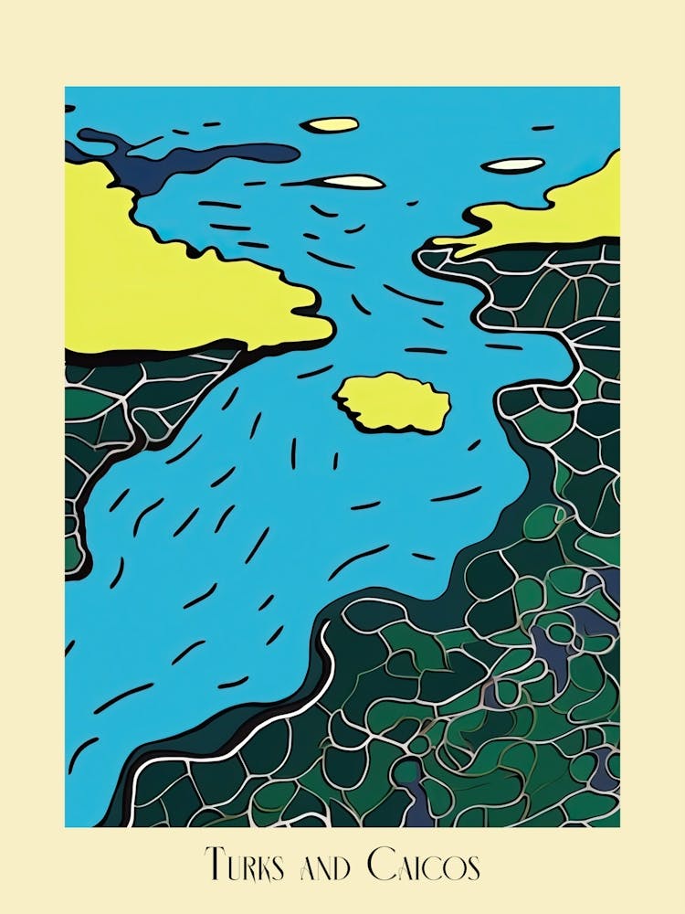 Poster Of Minimal Design Style Of Turks And Caicos Islands 4